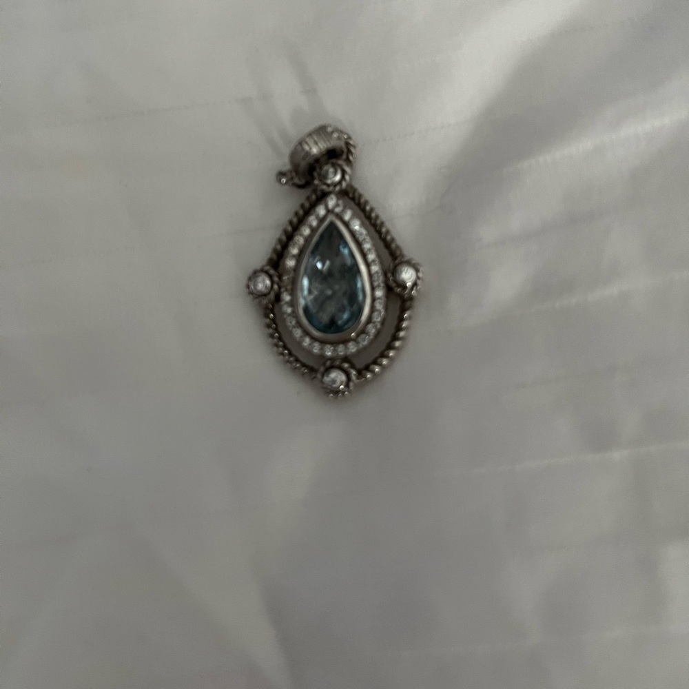 Judith Ripka blue topaz pendant
